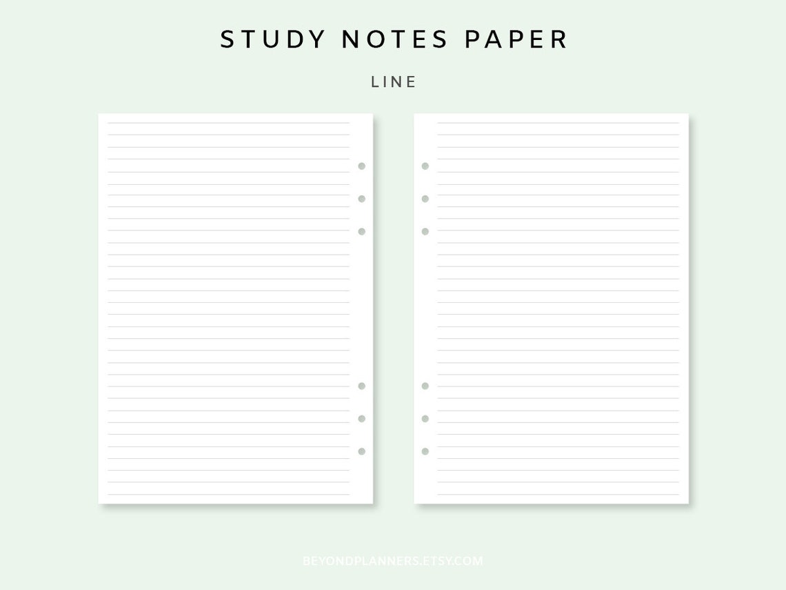 Study Notes Template Notes Printable Paper Printable Notes Page A5 ...