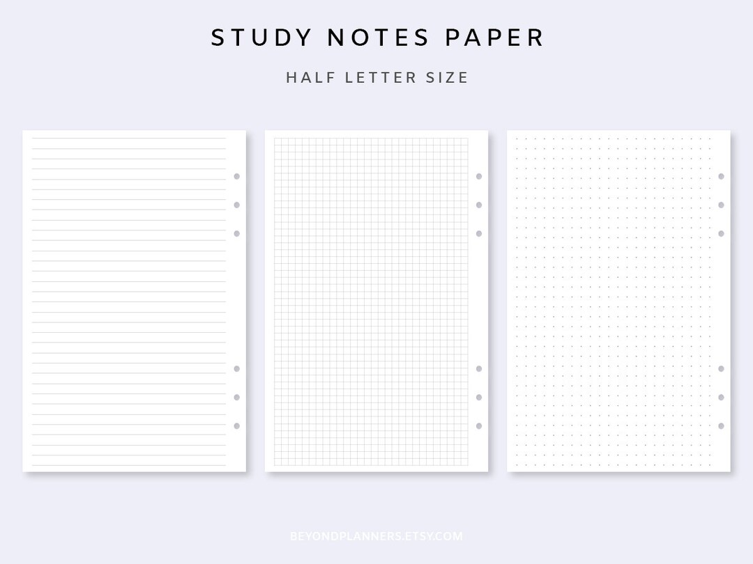 Study Notes Template - Study Notes Paper | Line, Grid, Dotted Pages ...