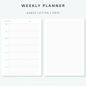 Weekly Planner Printable Page - Week on One Page Inserts | Undated ...