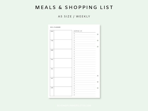 Meal Planner Printable Weekly Weekly Meal Planner Template - Etsy