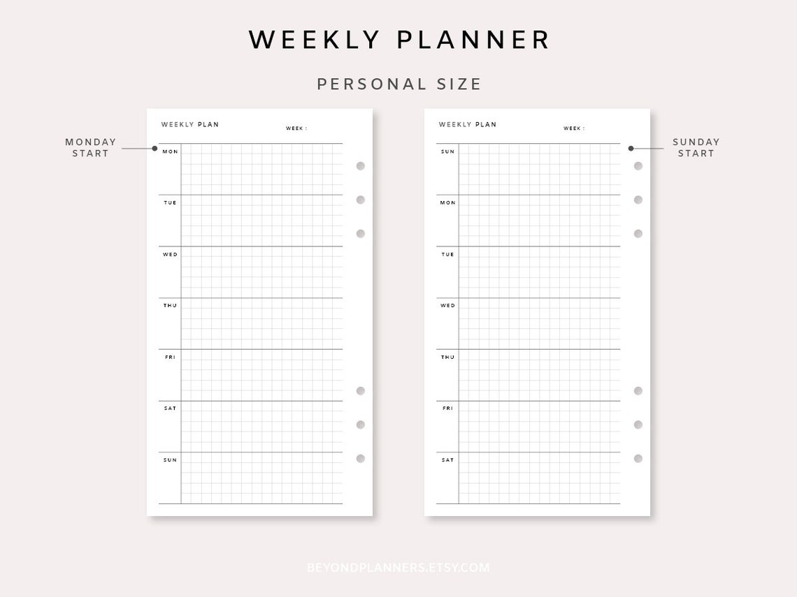 Weekly Planner Printable Undated Weekly Planner PDF Weekly Etsy