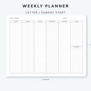 Weekly Planner Printable Horizontal - Weekly Page | Vertical Weekly ...