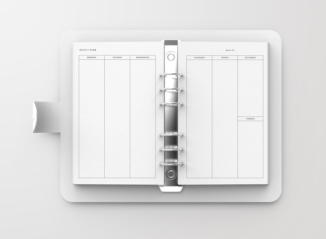 Weekly Planner Printable Vertical Week on Two Pages | Etsy