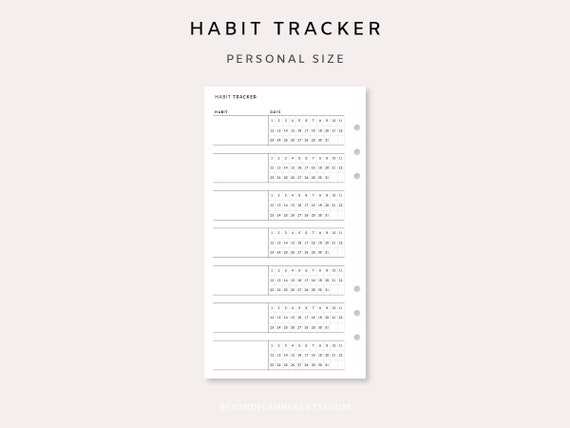 Monthly Habit Tracker Printable - Habit Tracker Template, 30 Day Habit Challenge, Routine Builder Tracker, Routine Tracker, Tracker Inserts