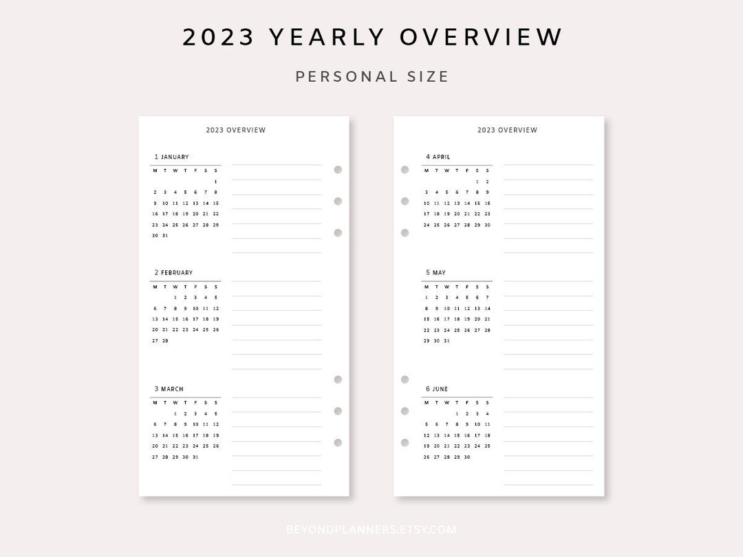 2023 Yearly Planner Printable Year at a Glance 2023 Yearly - Etsy UK