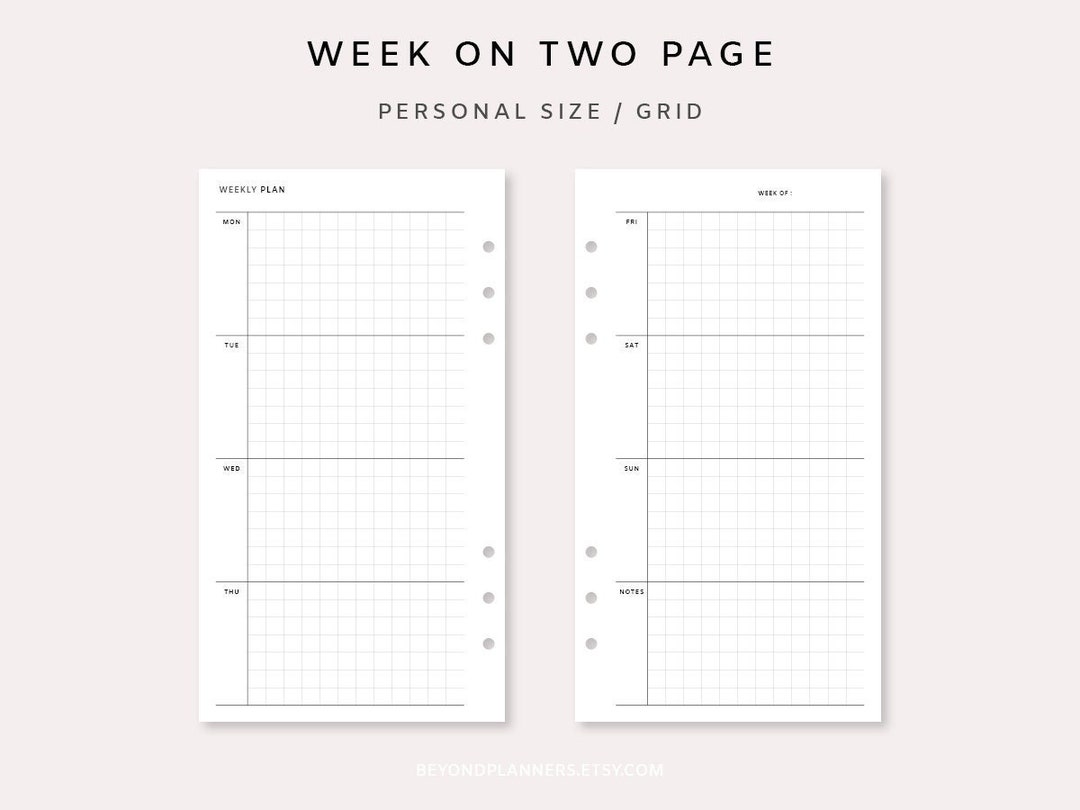 Weekly Planner Printable - Undated Weekly Planner, Week on Two Pages ...