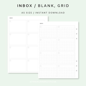 A5 Inbox Planner Dashboard, Inbox Tracker Template, Inbox Checklist Planner Printable, Inbox Tracker Insert, To Do List Template, Idea Log