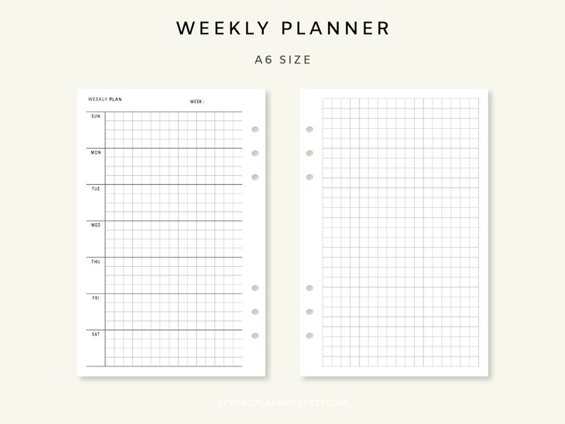 Week on One Page Printable - Undated Weekly Planner PDF | Weekly ...