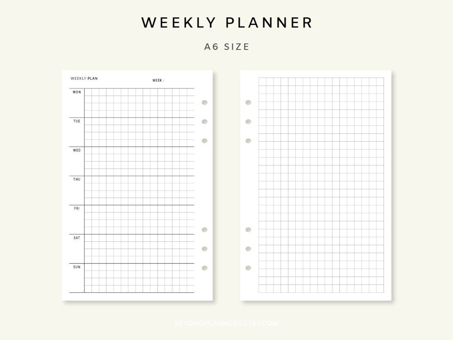 Week on One Page Printable - Undated Weekly Planner PDF | Weekly ...