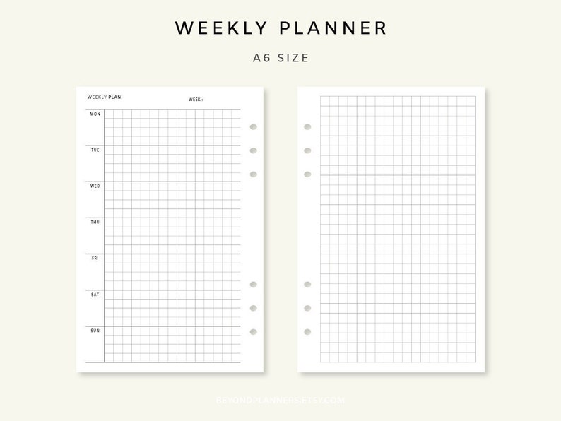 Week on One Page Printable - Undated Weekly Planner PDF | Weekly ...