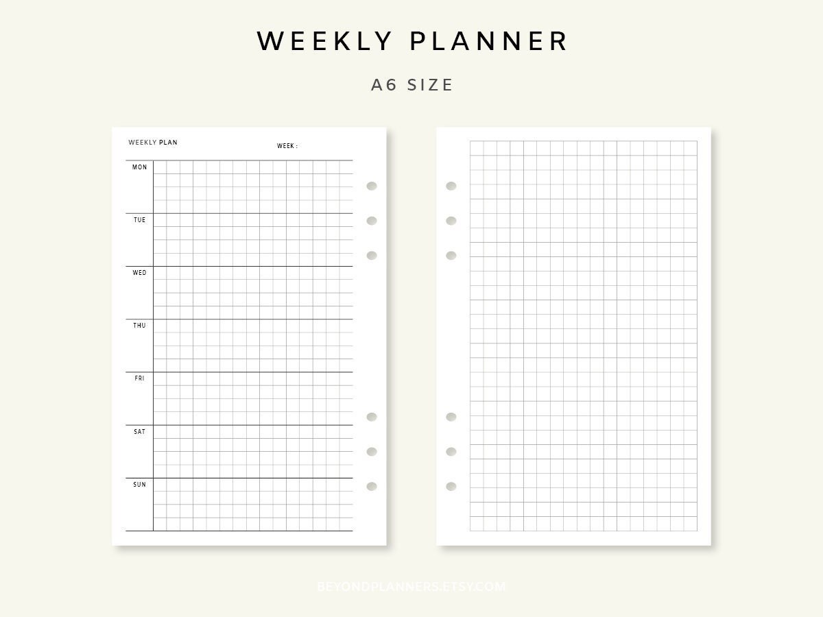 Week on One Page Printable Undated Weekly Planner PDF Weekly Printable ...