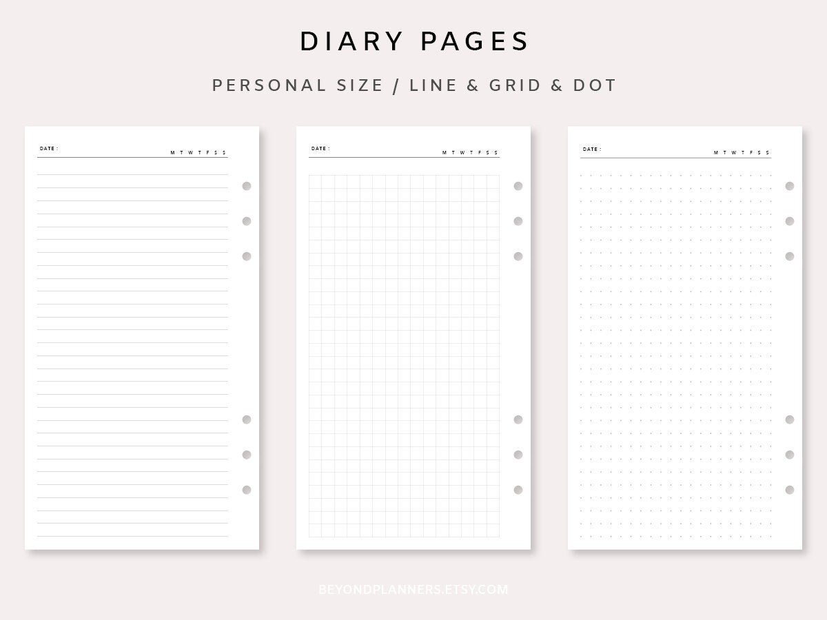 Diary Printable Planner Pages Journal printable pages Etsy