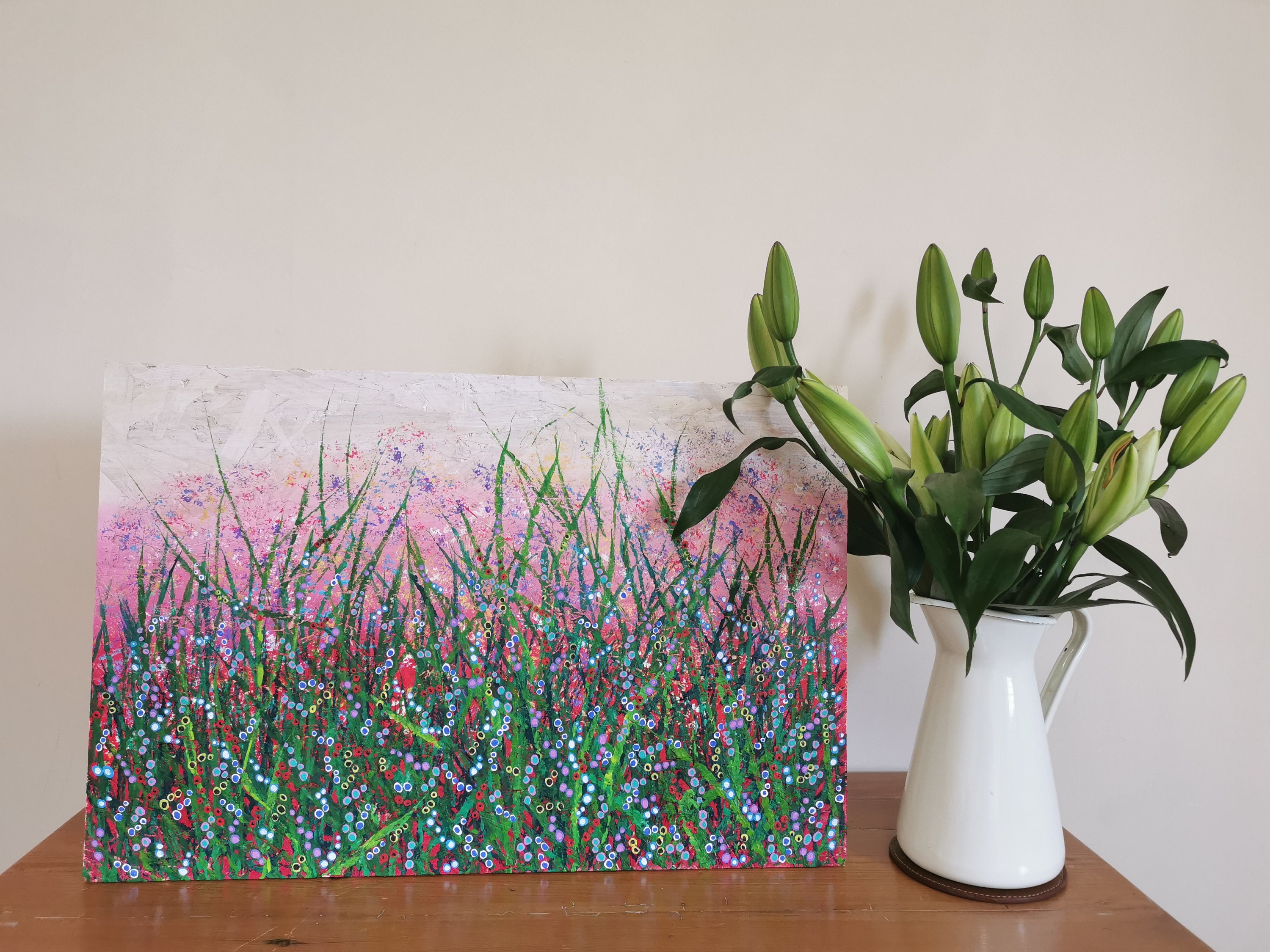 Bedroom Painting. Floral Bedroom Decor. Floral Wall Art. Wildflowers