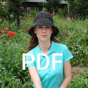 PDF Schema pattern, Boho hat, Raffia hat, Crochet Bucket hats, Fashion hat, Crochet Pattern,  Beach hat