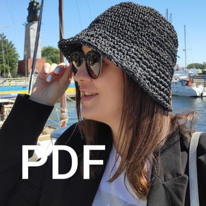 PDF Schema pattern, Raffia hat, Crochet Bucket hats, Boho hat, Beach hat, Crochet Pattern, Fashion hat