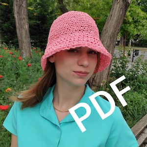 PDF Schema pattern, Boho hat, Raffia hat, Crochet Bucket hats, Beach hat, Crochet Pattern, Fashion hat