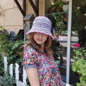 Raffia hat, Beach hat, Bucket hats, Crochet hats, Straw hat, Boho hat, Panama, Stand with Ukraine, Fashion hat, Gift for her, Natural, Eco image 5