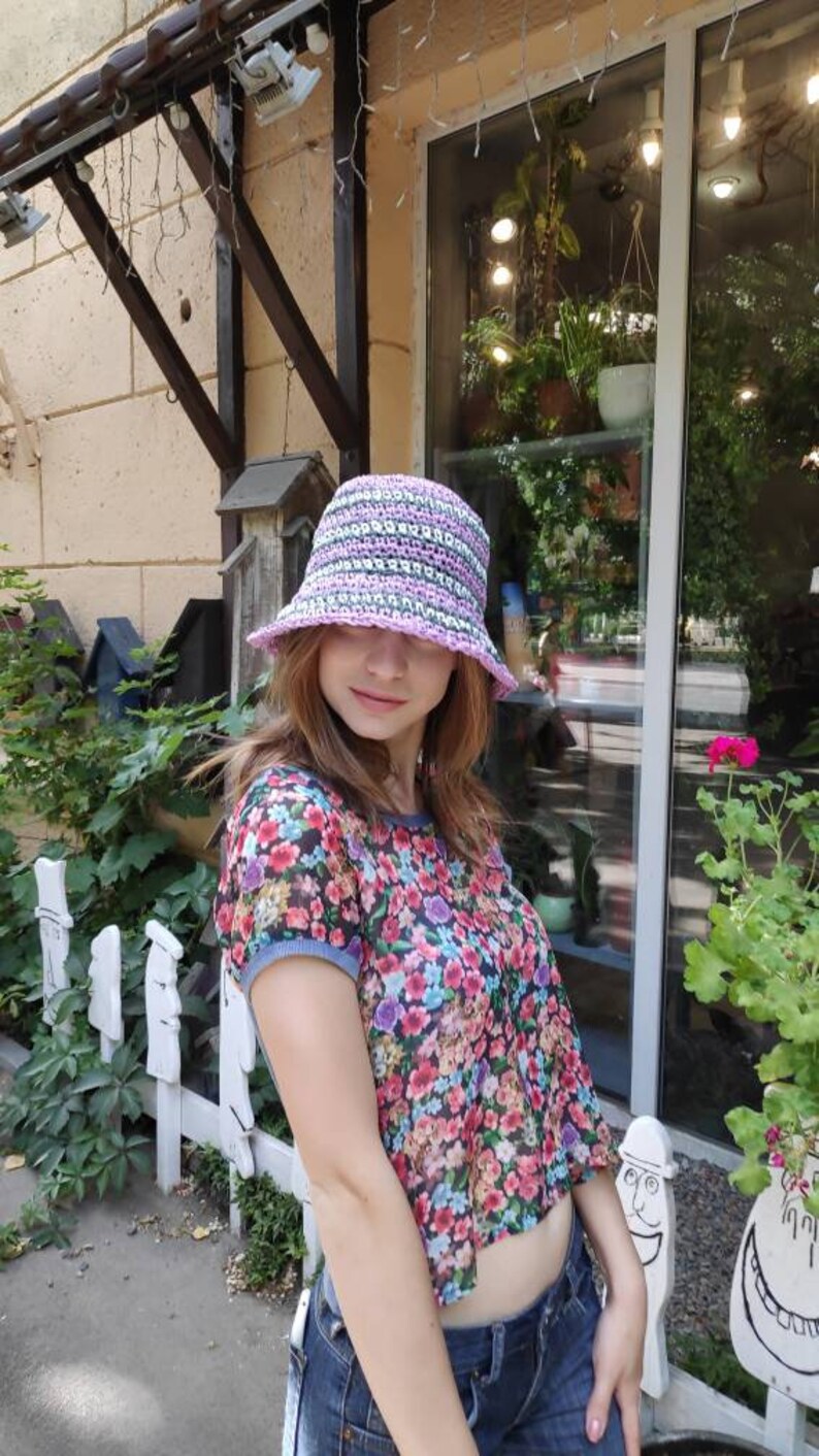 Raffia hat, Beach hat, Bucket hats, Crochet hats, Straw hat, Boho hat, Panama, Stand with Ukraine, Fashion hat, Gift for her, Natural, Eco image 5