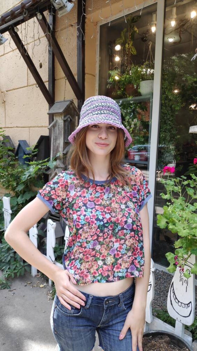 Raffia hat, Beach hat, Bucket hats, Crochet hats, Straw hat, Boho hat, Panama, Stand with Ukraine, Fashion hat, Gift for her, Natural, Eco image 6