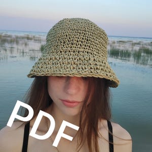 PDF Schema pattern, Raffia hat, Crochet Pattern, Boho hat, Crochet Bucket hats, Beach hat, Fashion hat