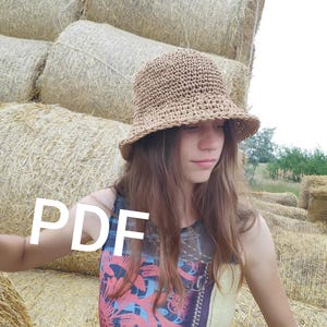 PDF Schema pattern, Raffia hat, Crochet Bucket hats, Beach hat, Boho hat, Crochet Pattern, Fashion hat