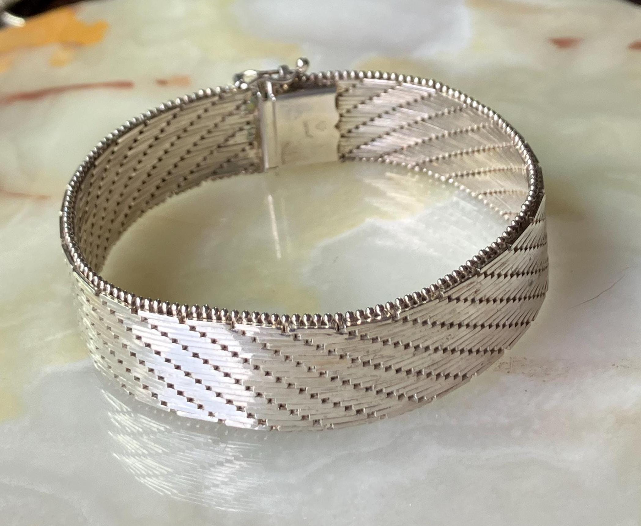 ITALY VINTAGE ツイストロープチェーンブレスレット シルバー925