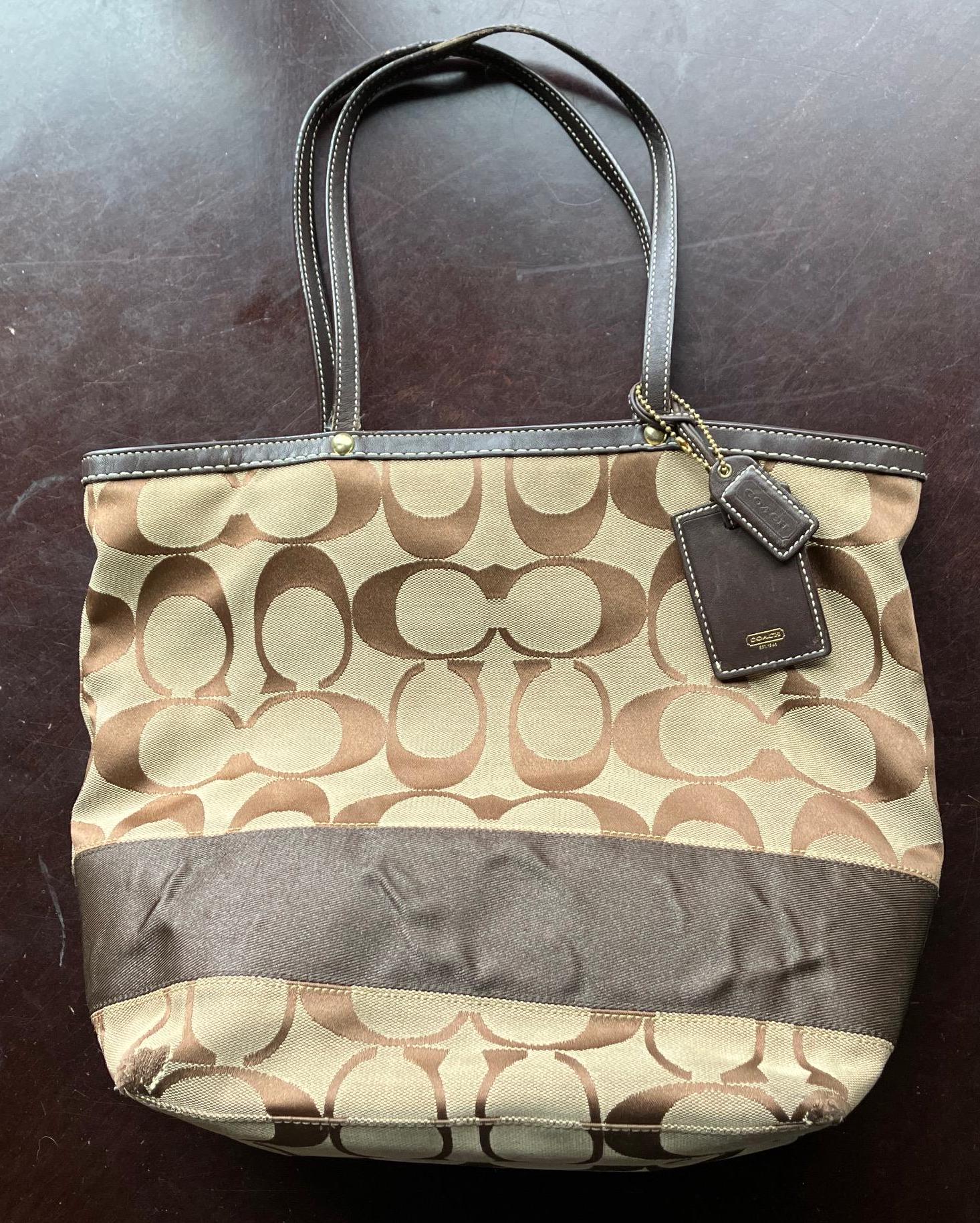 バッグ Vintage Coach Leather Tote Bag Brown COACH Vintage Legacy Lunch Tote Brown Leather Shoulder Bag Handbag