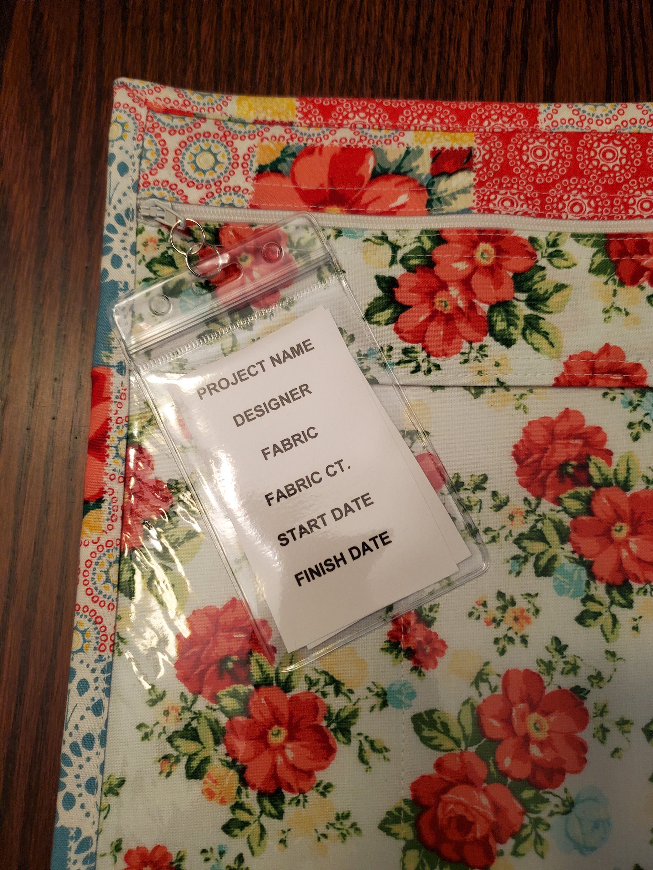 Vinyl Front Project Bag Floral Theme Etsy