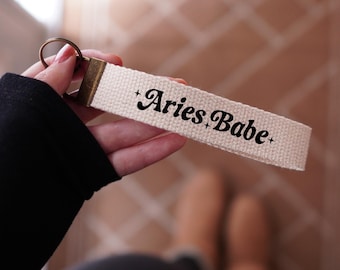 Aries Babe Keychain, Aries Keychain, Aries Key Fob, Zodiac Sign Gift, Astrology Gift, Spiritual Gift, March Birthday, April Birthday Gift