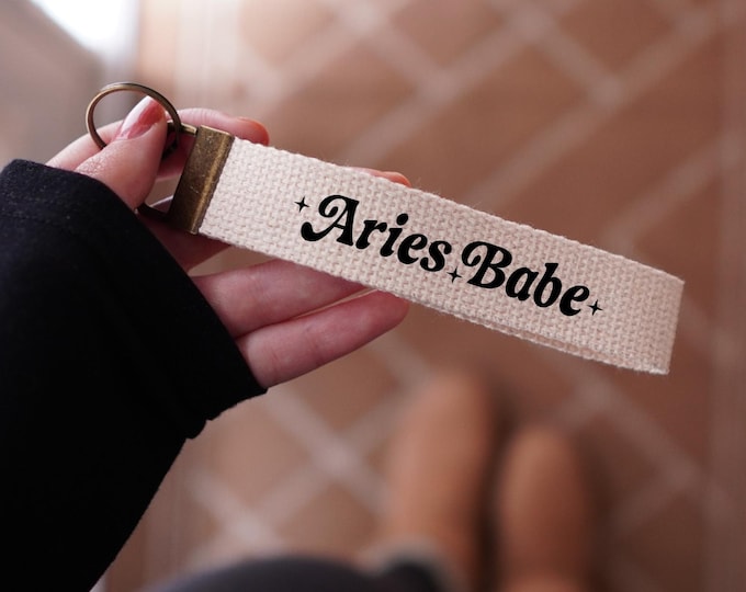 Aries Babe Keychain, Aries Keychain, Aries Key Fob, Zodiac Sign Gift, Astrology Gift, Spiritual Gift, March Birthday, April Birthday Gift