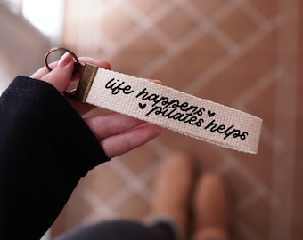 Pilates Key Fob, Pilates Gift, Pilates Keychain, Gift For Pilates Lover, Funny Pilates Quote, Bag Charm, Bag Keyring, Lanyard