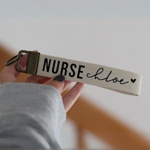 Personalized Nurse Keychain, Nurse Key Fob, Nurse Name Gift, Personalized Nurse Gift, Christmas Gift For Nurse, Custom Nurse