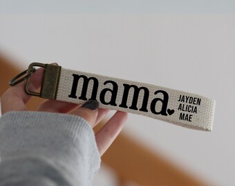 Mama sleutelhanger, gepersonaliseerde mama sleutelhanger, mama cadeau met kindernamen, kerstmoeder cadeau, cadeau voor moeder, aangepaste mama, mama namen cadeau
