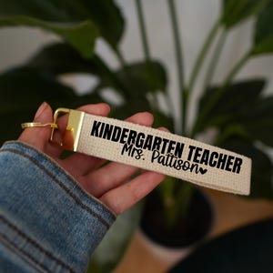 Kindergarten Teacher Key Fob, Custom Name Teacher Keychain, Kindergarten Gift, Back To School Gift, Teacher Gift, 1st Day Of School Gift