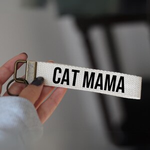 Cat Mama Keychain, Cat Mom Key Fob, Cat Mom Gift, Gift For Cat Mama, Christmas Cat Gift, Cat Mother, Mom Of Cats Gift, Keyring, Lanyard