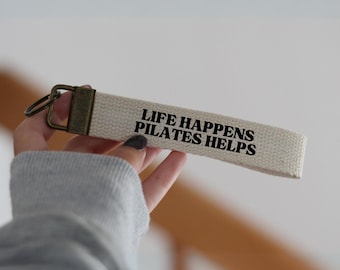 Pilates Keychain, Pilates Key Fob, Funny Pilates Gift, Pilates Quote, Pilates Teacher Gift, Pilates Lover Gift, Bag Keyring, Christmas Gift