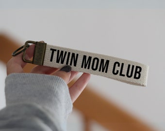 Twin Mom Club Keychain, Twin Mom Gift, Twin Mama Gifts, Twin Mom Key Fob, 1 inch Cotton Lanyard, Mom Of Twins, Mother's Day Gift, Mom Gift