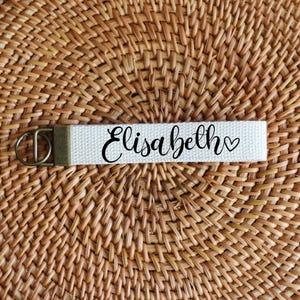 Personalized Name Keychain, Custom Name Key Fob, Personalized Gifts, Gift For Her, Bridesmaids Gifts, Birthday Gift, Custom Wristlet Keyring