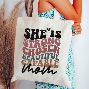 She Is Mom, Mom Tote Bag, Mom Gift, Mom Birthday Gift, Gift For Mom, Mom Quotes, Inspirational Gift, Inspirational Tote Bag, Affirmations