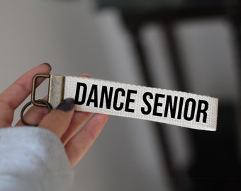Dance Senior Keychain, Dance Key Fob, Dance Gift, Dancer Gift, Dancer Senior Gift, Gift For Dancer, 1 Inch Cotton Keyring, Dance Lanyard