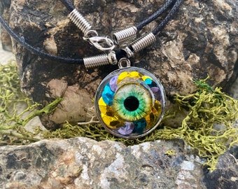 Dragon Eye, Cat Eye, Resin Pendant Necklace, Dragon’s Eye Jewelry