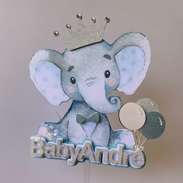 Baby Shower Caketopper, Baby Elephant Caketopper, Baby Boy Caketopper, Baby Girl CakeTopper/ Baby Girl/ Baby Boy/ Elephant Cake Topper