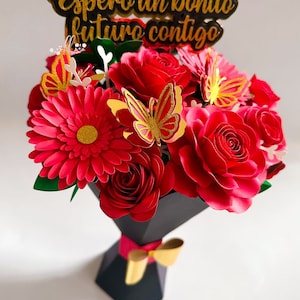 Paper Flower Bouquet/ Flower Bouquet/ Ramo Buchon/ Bouquet/ Mother&#39;s Day Flower Bouquet/ Mother&#39;s Day Gift/ Valentine&#39;s Day Gift/ Ramo