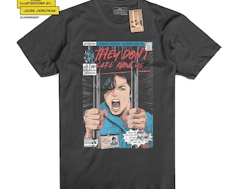 They Don't Care About Us PRISON '96 Comic Book Tshirt Unofficial