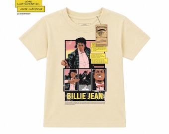 Billie Jean '83 Comic Book Page Kids Tshirt Unofficial