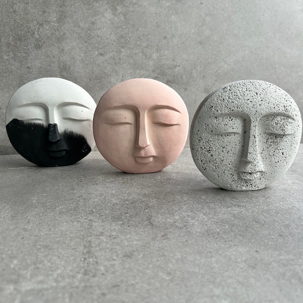 Small ornament for shelf, moon sculpture, decorative piece, tabletop ornament, moon face ornament, shelf decor, living room accessory