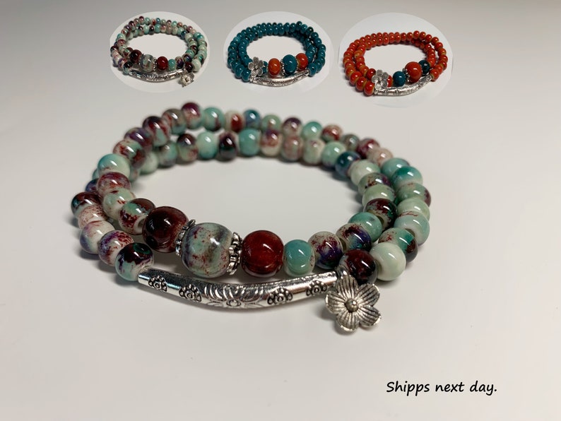 MANTRA BRACELETSCOPPER Bracelet Beaded Pretty Designer Etsy