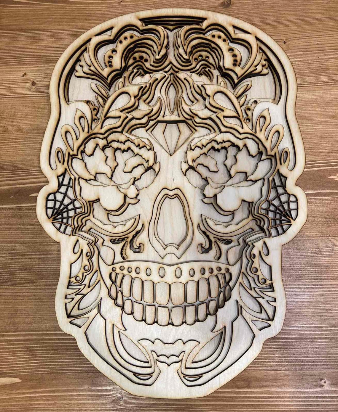 Download Skull Calavera 3D Mandala svg files Multilayer Panel for | Etsy