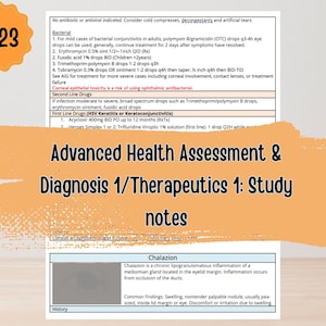 AHAD 1/Therapeutics 1: Study Guides