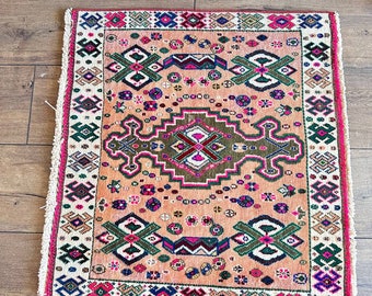 Turkish rug , Turkish Large rug , turkish area rug , stair rug , kitchen floor rug , tribal rug , anatolian rug 2.2 x 2.1 Feet 189
